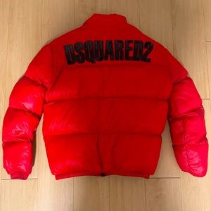 Dsquared2 Puffer Down Jacket Red 46 NWOT